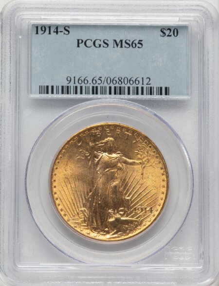 1914-S $20 65 PCGS