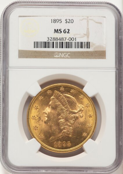1895 $20 Brown Label 62 NGC