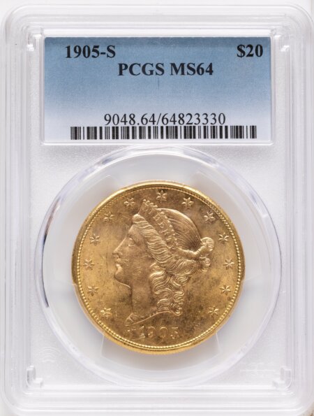 1905-S $20 64 PCGS