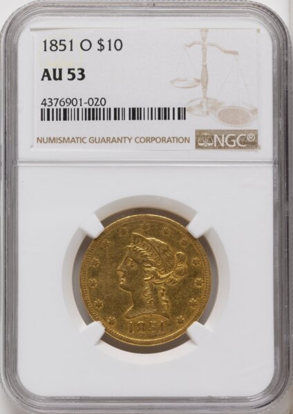 1851-O $10 53 NGC