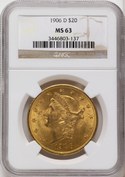 1906-D $20 63 NGC