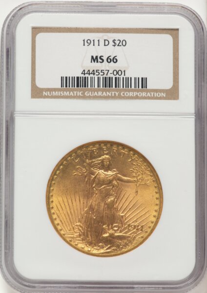 1911-D $20 66 NGC