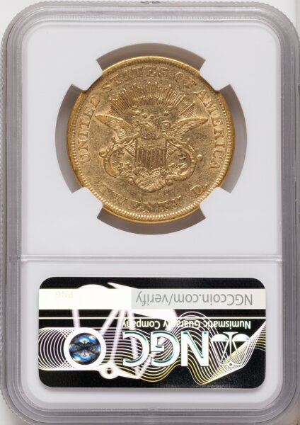 1853/'2' $20 FS-301, MS 50 NGC