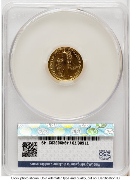 2026 2 Coin Best of the Mint 1916 Mercury Dime Gold 1/10 oz and Silver 1 oz Medal Set First Day of Delivery America 250 Flag Label 70 CACG
