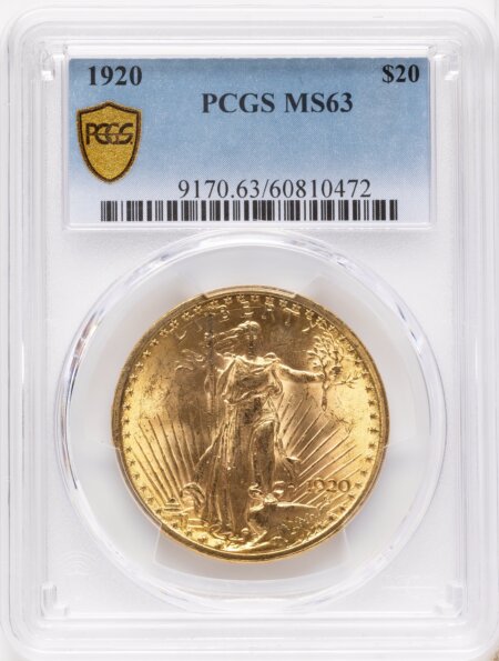 1920 $20 PCGS Secure 63 PCGS