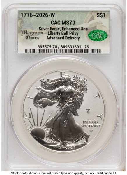 2026-W Enhanced Silver Eagle 1 oz Advanced Delivery Magnum Opus 70 CACG