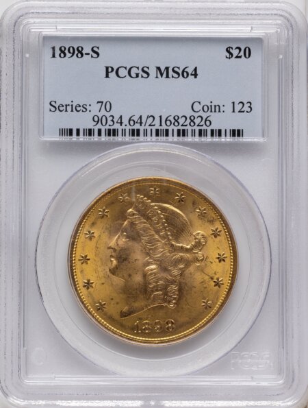 1898-S $20 64 PCGS