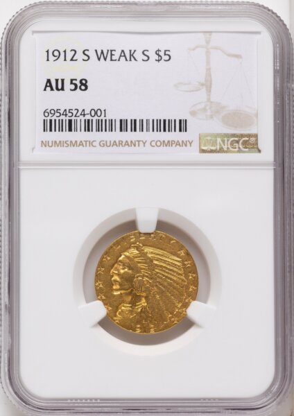 1912-S $5 58 NGC