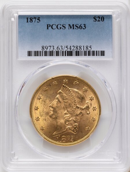 1875 $20 63 PCGS