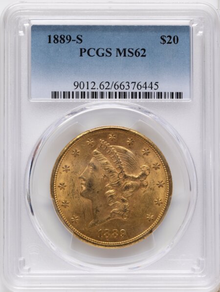 1889-S $20 62 PCGS