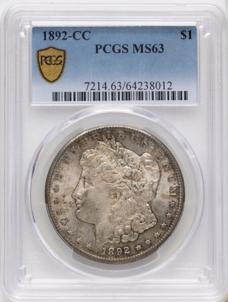 1892-CC S$1 PCGS Secure 63 PCGS
