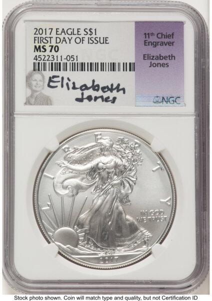 2017 Silver Eagle FDI Elizabeth Jones 70 NGC