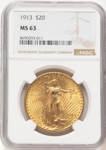 1913 $20 63 NGC