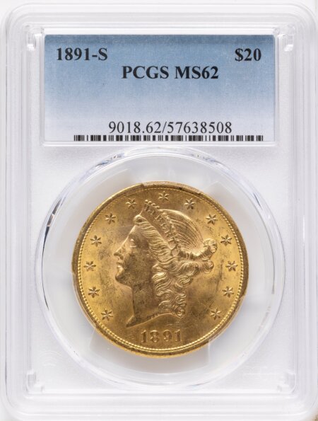 1891-S $20 62 PCGS