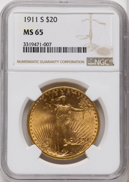 1911-S $20 65 NGC