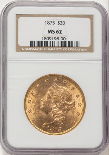 1875 $20 Brown Label 62 NGC