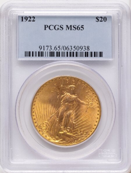 1922 $20 65 PCGS
