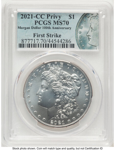 2021-CC Privy S$1 Morgan Dollar, MS FS Morgan Label 70 PCGS
